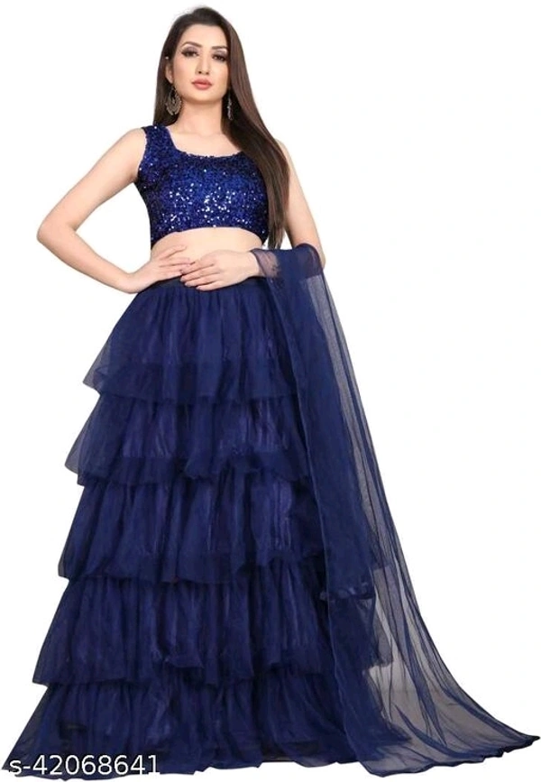 Women Shinny Lehngas - purple ,blue