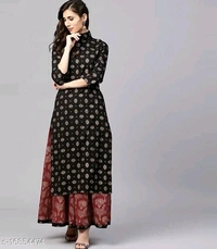 Kurta Skirt Set - black