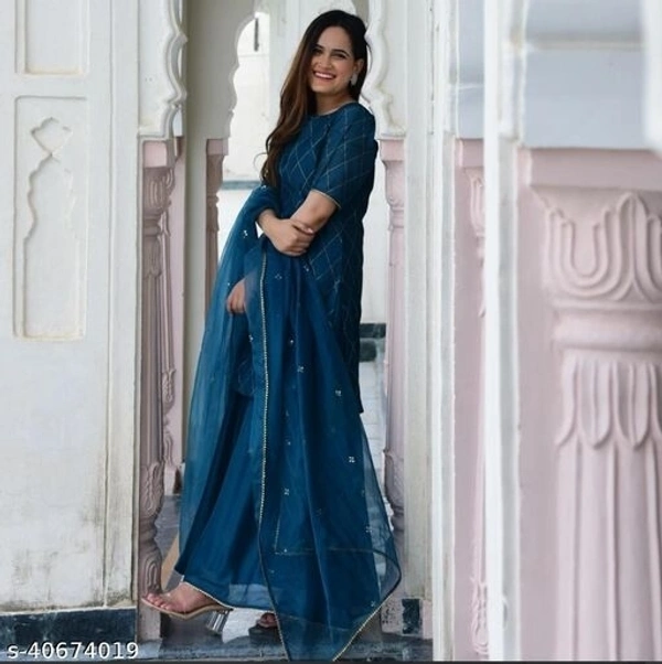 Blue Kurta Set - dark blue