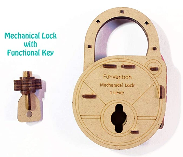 Funvention |DIY Mechanical Lock with Key - Build Working Lock Yourself - STEM Learning Utility Kit - Brown, 60+, Yes, No, Engineered Wood, 27 x 19 x 4 cm, Funvention, 250 grams, Shipping Charges will be added during checkout. Order will be shipped within 2-4 working days. Delivery time may vary due to COVID-19 , rainy season and delivery location.  TrackingID will be provided  to check the  real time status of delivery. For any further queries related to order, Kindly send what's app to PieceofPassion Custo