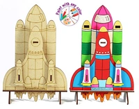 Funvention | Space Rocket - 3D Coloring Model - DIY Desk Organizer Pen Stand - STEM Leanring 3D Puzzle Toy -Art, Coloring and Painting Kit for Kids -Birthday Return Gift,3D Mechanical Do IT Yourself Toy - Multi, Yes, No, Engineered MDF Wood, 21 x 13 x 12 CM, Funvention, 200 grams, Shipping Charges will be added during checkout. Order will be shipped within 2-4 working days. Delivery time may vary due to COVID-19 , rainy season and delivery location.  TrackingID will be provided  to check the  real time stat