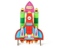 Funvention | Space Rocket - 3D Coloring Model - DIY Desk Organizer Pen Stand - STEM Leanring 3D Puzzle Toy -Art, Coloring and Painting Kit for Kids -Birthday Return Gift,3D Mechanical Do IT Yourself Toy - Multi, Yes, No, Engineered MDF Wood, 21 x 13 x 12 CM, Funvention, 200 grams, Shipping Charges will be added during checkout. Order will be shipped within 2-4 working days. Delivery time may vary due to COVID-19 , rainy season and delivery location.  TrackingID will be provided  to check the  real time stat