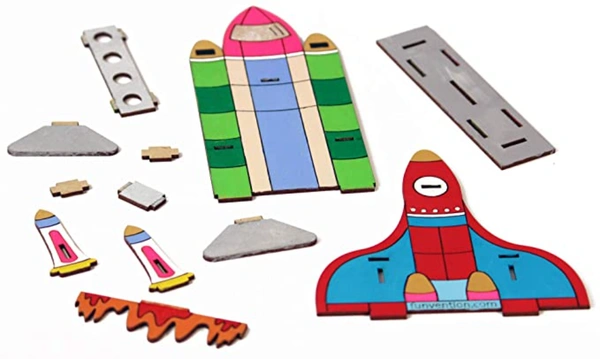 Funvention | Space Rocket - 3D Coloring Model - DIY Desk Organizer Pen Stand - STEM Leanring 3D Puzzle Toy -Art, Coloring and Painting Kit for Kids -Birthday Return Gift,3D Mechanical Do IT Yourself Toy - Multi, Yes, No, Engineered MDF Wood, 21 x 13 x 12 CM, Funvention, 200 grams, Shipping Charges will be added during checkout. Order will be shipped within 2-4 working days. Delivery time may vary due to COVID-19 , rainy season and delivery location.  TrackingID will be provided  to check the  real time stat