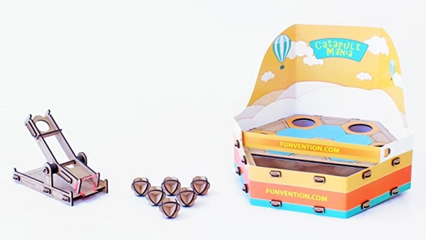 Funvention | Catapult Mania - Build & Play 6 Unique Games - DIY Science Educational Toy for Kids-STEM Kit for Kids, Educational Games, DIY Kit for Kids - Multi, Yes, No, Engineered MDF Wood, 34.04 x 25.65 x 8.64 cm, Funvention, 500 grams, Price mentioned inclusive of Tax, Shipping, Packing Cost. Shipping ONLY within INDIA is available. Order will be shipped within 1-2 working days upon payment done. Delivery time may vary due to COVID-19 , rainy season and delivery location.  TrackingID will be provided  to