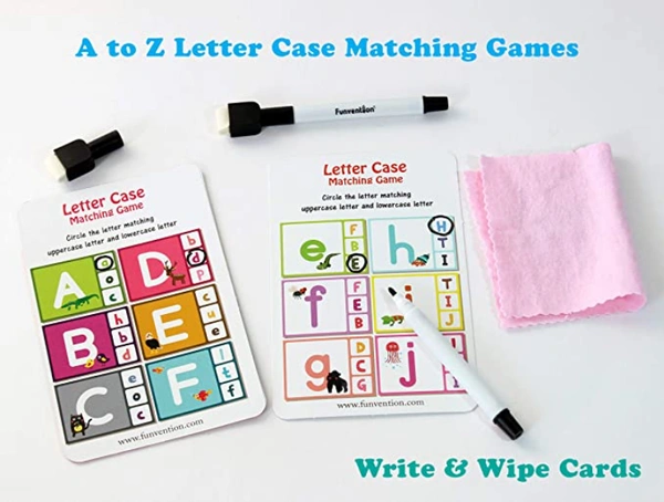 Funvention- for Little Scientist in Every Kid ABC Alphabet Write and Wipe Activity Writing Practice Cards Learning Games, Educational Toys for Children 3-6 Years - Multi, Yes, No, Plastic Sheets, 27 x 19 x 4 cm, Funvention, 300 grams, Shipping Charges will be added during checkout. Order will be shipped within 2-4 working days. Delivery time may vary due to COVID-19 , rainy season and delivery location.  TrackingID will be provided  to check the  real time status of delivery. For any further queries related