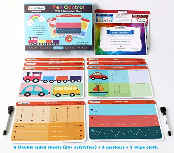 Funvention | Educational Game 123 Numbers Write and Wipe Activity Writing & Counting Practice Cards Learning Games, Pen Control for Children 3-6 Years - Multi, Yes, No, Plastic Sheets, 27 x 19 x 4 cm, Funvention, 300 grams, Shipping Charges will be added during checkout. Order will be shipped within 2-4 working days. Delivery time may vary due to COVID-19 , rainy season and delivery location.  TrackingID will be provided  to check the  real time status of delivery. For any further queries related to order, 