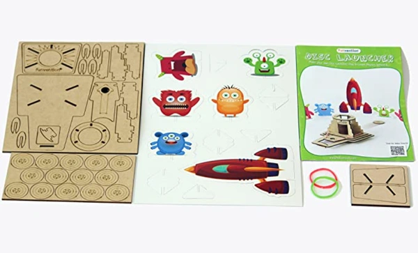 Funvention | Disc Launcher - DIY Science Educational Toy - STEM Learning Kit for Kids - Multi, Yes, No, Engineered MDF Wood, 15.01 x 11.99 x 11.99 cm, Funvention, 300 grams, Shipping Charges will be added during checkout. Order will be shipped within 2-4 working days. Delivery time may vary due to COVID-19 , rainy season and delivery location.  TrackingID will be provided  to check the  real time status of delivery. For any further queries related to order, Kindly send what's app to PieceofPassion Customer 