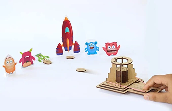 Funvention | Disc Launcher - DIY Science Educational Toy - STEM Learning Kit for Kids - Multi, Yes, No, Engineered MDF Wood, 15.01 x 11.99 x 11.99 cm, Funvention, 300 grams, Shipping Charges will be added during checkout. Order will be shipped within 2-4 working days. Delivery time may vary due to COVID-19 , rainy season and delivery location.  TrackingID will be provided  to check the  real time status of delivery. For any further queries related to order, Kindly send what's app to PieceofPassion Customer 