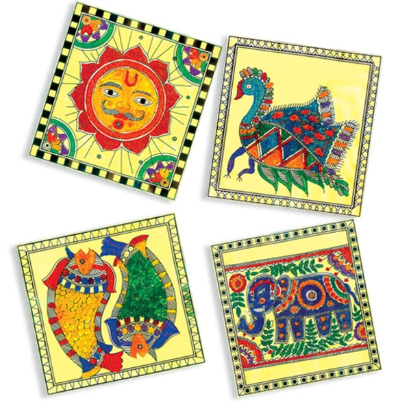 Toykraft | Simple and symbolic Madhubani | Sand art kit to make 4 traditional art pictures using coloured sand for 5+ years to adult. - Multi, Yes, No, Sand, Art Template, Toykraft, 400 grams, Shipping Charges will be added during checkout. Order will be shipped within 2-4 working days. Delivery time may vary due to COVID-19 , rainy season and delivery location.  TrackingID will be provided  to check the  real time status of delivery. For any further queries related to order, Kindly send what's app to Piece