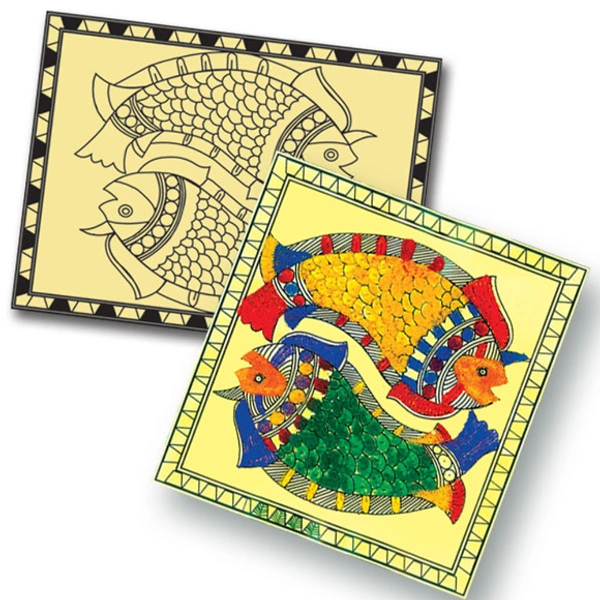Toykraft | Simple and symbolic Madhubani | Sand art kit to make 4 traditional art pictures using coloured sand for 5+ years to adult. - Multi, Yes, No, Sand, Art Template, Toykraft, 400 grams, Shipping Charges will be added during checkout. Order will be shipped within 2-4 working days. Delivery time may vary due to COVID-19 , rainy season and delivery location.  TrackingID will be provided  to check the  real time status of delivery. For any further queries related to order, Kindly send what's app to Piece