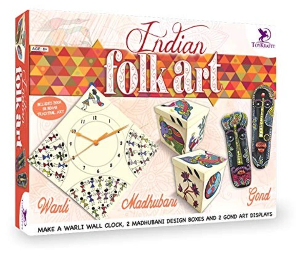 Toykraft | Indian Folk Art - Madhubani, Warli & Gond Art - Multi, Yes, No, Terracotta, Paper Cardboard, Toykraft, 500 grams, Shipping Charges will be added during checkout. Order will be shipped within 2-4 working days. Delivery time may vary due to COVID-19 , rainy season and delivery location.  TrackingID will be provided  to check the  real time status of delivery. For any further queries related to order, Kindly send what's app to PieceofPassion Customer Care at +918883355326 , Refund accepted ONLY if t