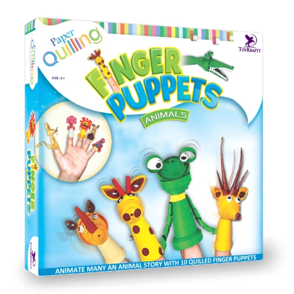 Toykraft | Paper Quilling - Animal Finger Puppets - Multi, Yes, No, Paper Stripes, Toykraft, 250 grams, Shipping Charges will be added during checkout. Order will be shipped within 2-4 working days. Delivery time may vary due to COVID-19 , rainy season and delivery location.  TrackingID will be provided  to check the  real time status of delivery. For any further queries related to order, Kindly send what's app to PieceofPassion Customer Care at +918883355326 , Refund accepted ONLY if the BOX is NOT opened 