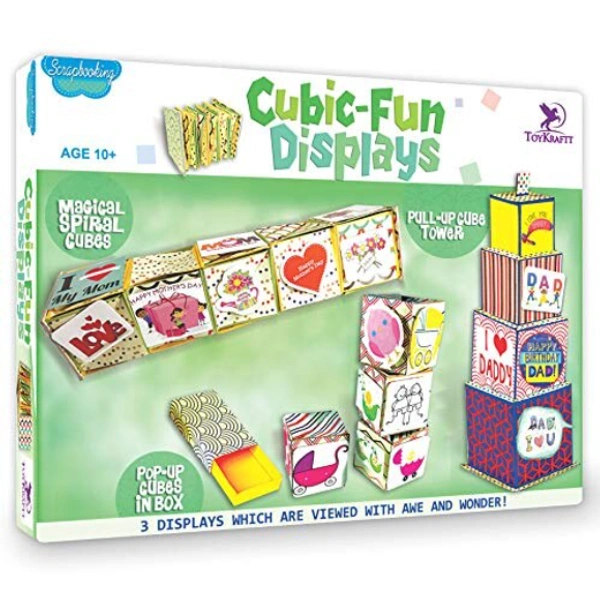 Toykraft | Cubic Fun Displays Craft, Origami And Construction Activity For 10 Years Old To Adult To Making 3 Cubic Displays  - Multi, Yes, No, Craft Cards, Toykraft, 350 grams, Shipping Charges will be added during checkout. Order will be shipped within 2-4 working days. Delivery time may vary due to COVID-19 , rainy season and delivery location.  TrackingID will be provided  to check the  real time status of delivery. For any further queries related to order, Kindly send what's app to PieceofPassion Custom