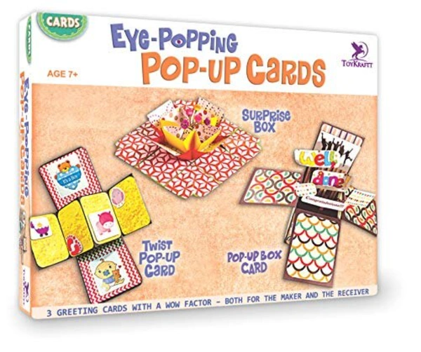 Toykraft | Eye-Popping Pop-Up Cards - Art & Craft Activity for 7 Years Old To Adult - Multi, Yes, No, Cards, Toykraft, 350 grams, Shipping Charges will be added during checkout. Order will be shipped within 2-4 working days. Delivery time may vary due to COVID-19 , rainy season and delivery location.  TrackingID will be provided  to check the  real time status of delivery. For any further queries related to order, Kindly send what's app to PieceofPassion Customer Care at +918883355326 , Refund accepted ONLY