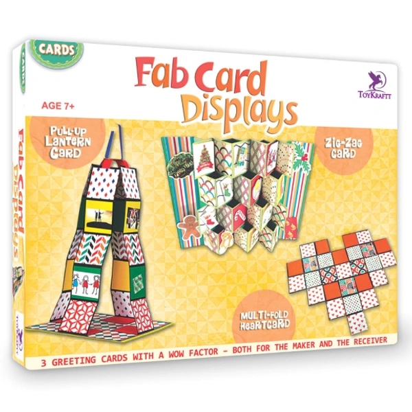 Toykraft | Fab Card Displays Craft Activity For 6 Years Old To Adult To Making 3 Sensational 3-Dimensional Cards  - Multi, Yes, No, Cards, Toykraft, 350 grams, Shipping Charges will be added during checkout. Order will be shipped within 2-4 working days. Delivery time may vary due to COVID-19 , rainy season and delivery location.  TrackingID will be provided  to check the  real time status of delivery. For any further queries related to order, Kindly send what's app to PieceofPassion Customer Care at +91888