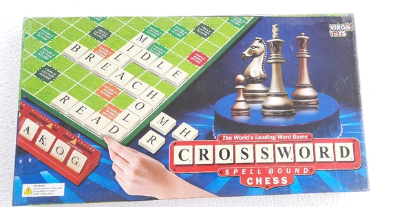 Virgo Toys Crossword spellbound & Chess Board Game Accessories Board Game - Green, No, No, Paper, Virgotoys, 250 grams, Unisex, 3+ Years, Model Name Crossword spellbound & Chess Sales Package Board, Tile Character BOARD More Details Generic Name Board Game Country of Origin India