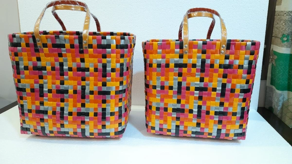 Chettinad | Handmade Baskets | Set of 5 without Lid - Multi, No, No, Plastic, PieceOfPassion, 3 KG, Set of 5 Baskets, Women, 18+