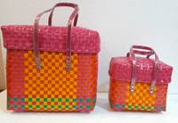 Chettinad | Handmade Baskets | Set of 5 with Lid - Multi, No, No, Plastic, PieceOfPassion, 3.5 Kg, Set of 5 Baskets with Lid, Women, 18+