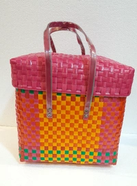 Chettinad | Handmade Baskets | Set of 5 with Lid - Multi, No, No, Plastic, PieceOfPassion, 3.5 Kg, Set of 5 Baskets with Lid, Women, 18+