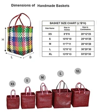 Chettinad | Handmade Baskets | Set of 5 with Lid - Multi, No, No, Plastic, PieceOfPassion, 3.5 Kg, Set of 5 Baskets with Lid, Women, 18+