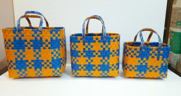 Chettinad | Handmade Baskets | Set Of 5 Without Lid - Multi, No, No, Plastic Tape, PieceOfPassion, 3 KG, Set of 5 different sizes basket, Women, 18+