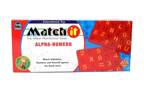 Virgo Toys | Match It Alpha Numero - No, No, Plastic, 47mmx20mmx6mm, Virgo, 571 grams, Boys and Girls, 4+ Years