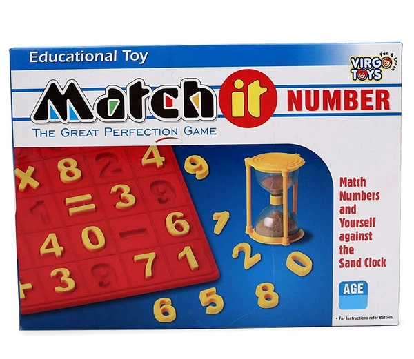 Virgo Toys | Match it Numbers - No, No, Plastic, ‎27 x 20 x 6.3 cm, Virgo, 250 grams, Boys And Girls, 3+ Years