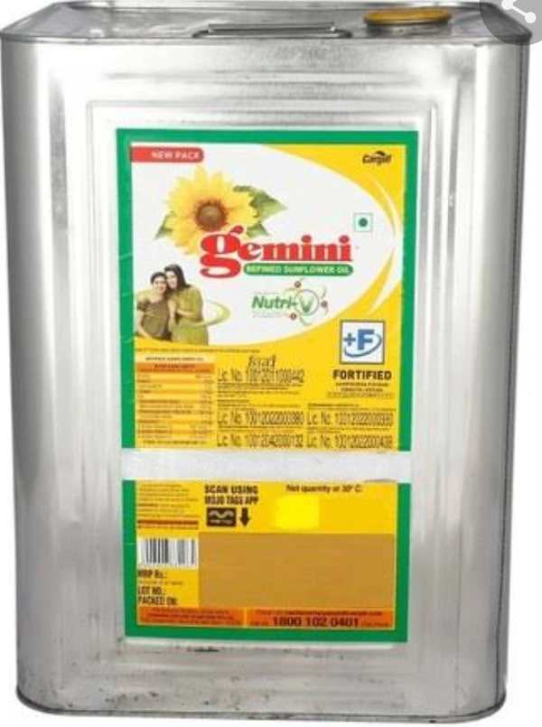 Gemini Sunflower Oil Tin - 15 liter