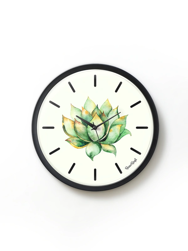 Green Cactus Analog Wall Clock