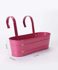 Oval Railing Planter Large Pink