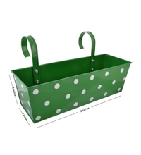 Polka Dot Rectangle Planter Green