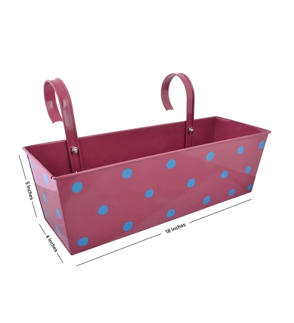 Polka Dot Rectangle Planter Pink