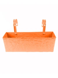 Embossed Rectangular Pot Orange