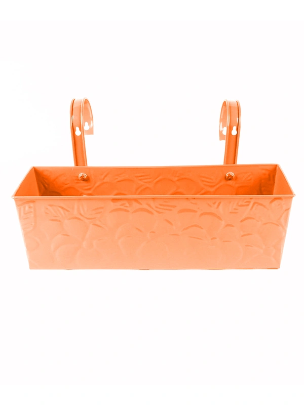 Embossed Rectangular Pot Orange