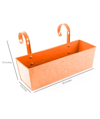 Embossed Rectangular Pot Orange