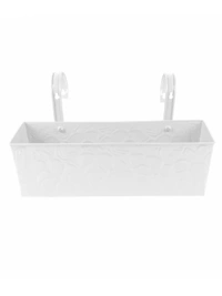 Embossed Rectangular Pot White