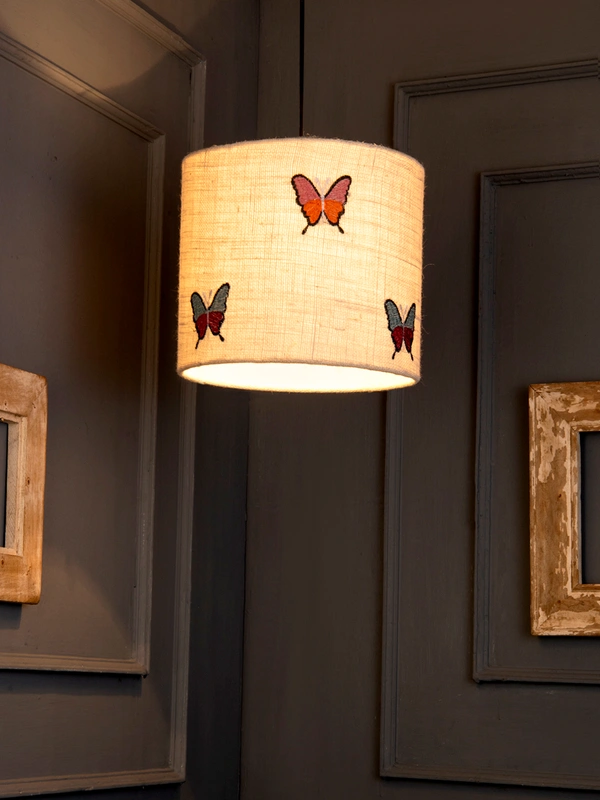 Embroided Butterflies Hanging Shade