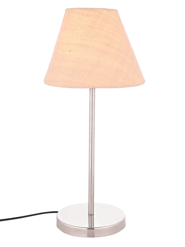 Metal Table Lamp with White Jute Shade