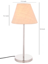 Metal Table Lamp with White Jute Shade
