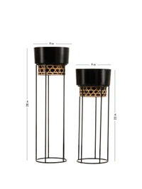 Set of Two Black Planter Stand
