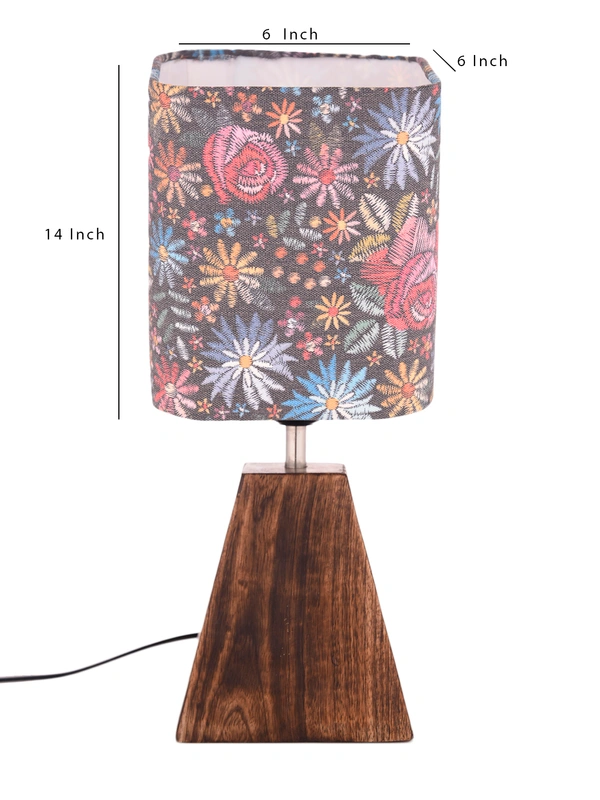 Pyramid Black Floral Stich Lamp