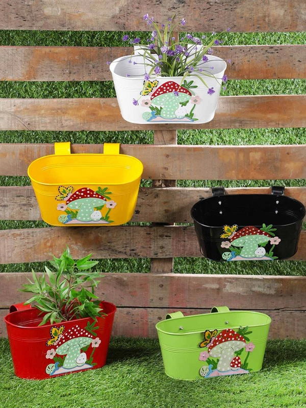 Set of Five Railing Mushroom Tubs