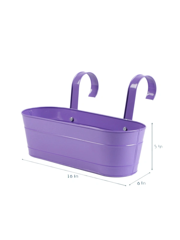 Set of Five 16'' Oval Railing Planters