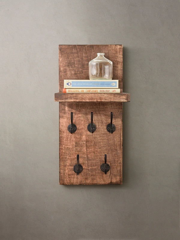 Green Girgit Five Hook Wooden Key Holder