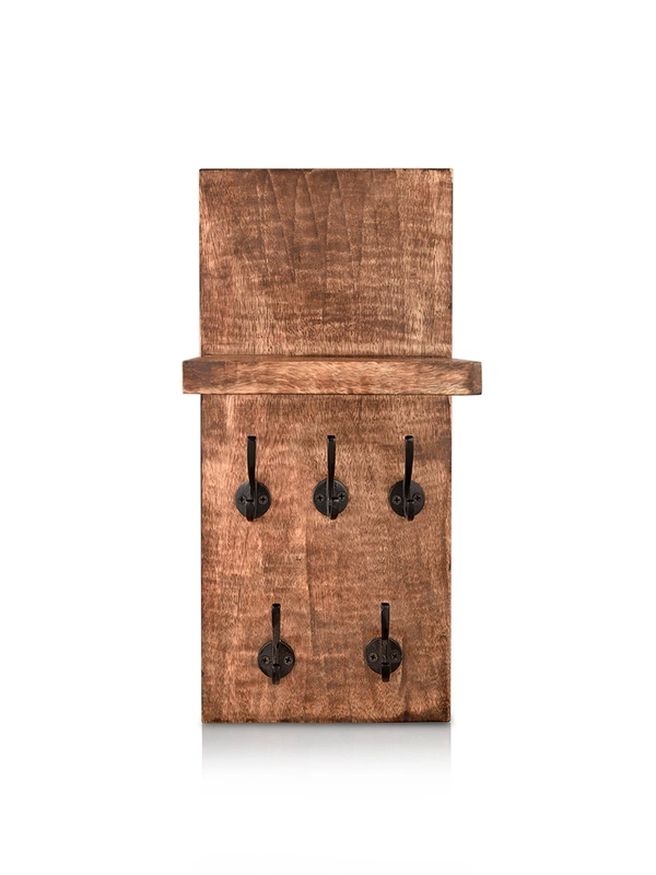 Green Girgit Five Hook Wooden Key Holder