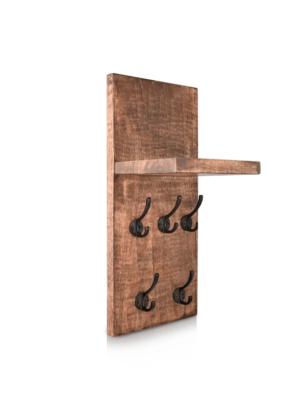 Green Girgit Five Hook Wooden Key Holder