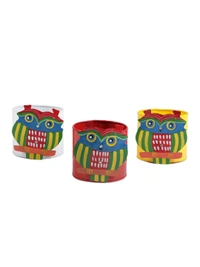 Set of Three Owl Railing planters