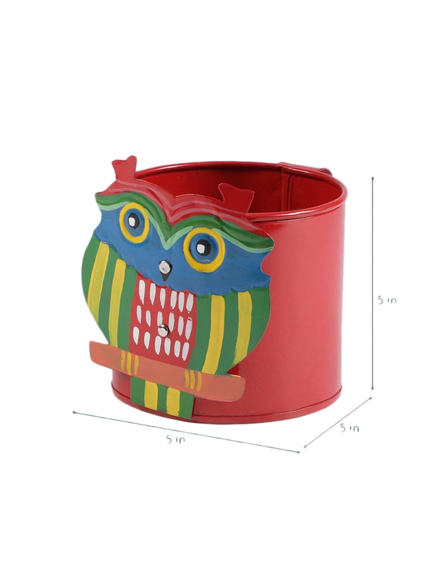 Set of Three Owl Railing planters