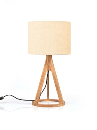 Jute White Trio Wooden Lamp