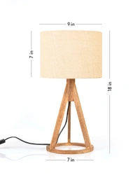 Jute White Trio Wooden Lamp